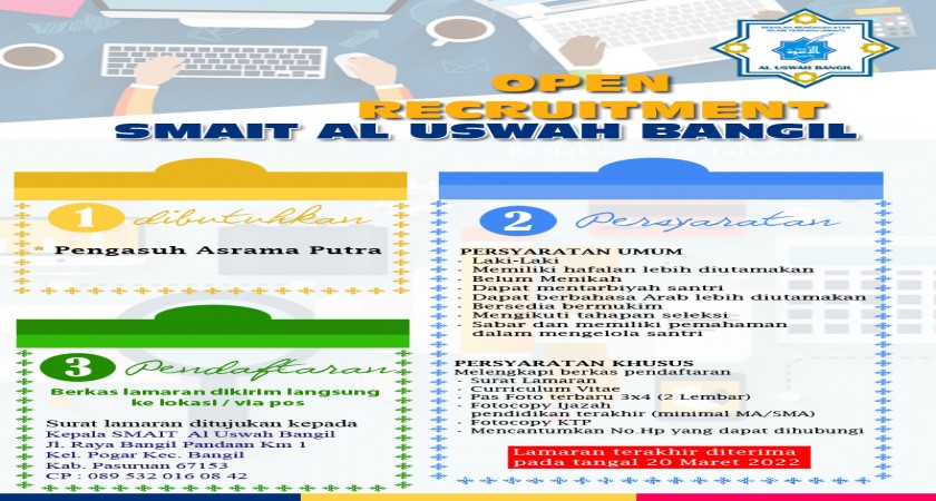 Lowongan Pengasuh Asrama Putra